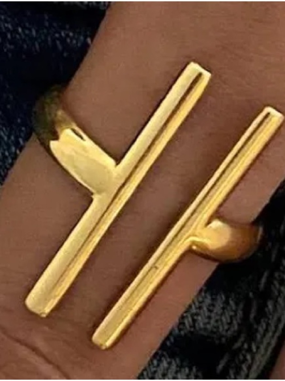 Open Bar Gold accent style adjustable Statement Ring Sz 8 Brand New